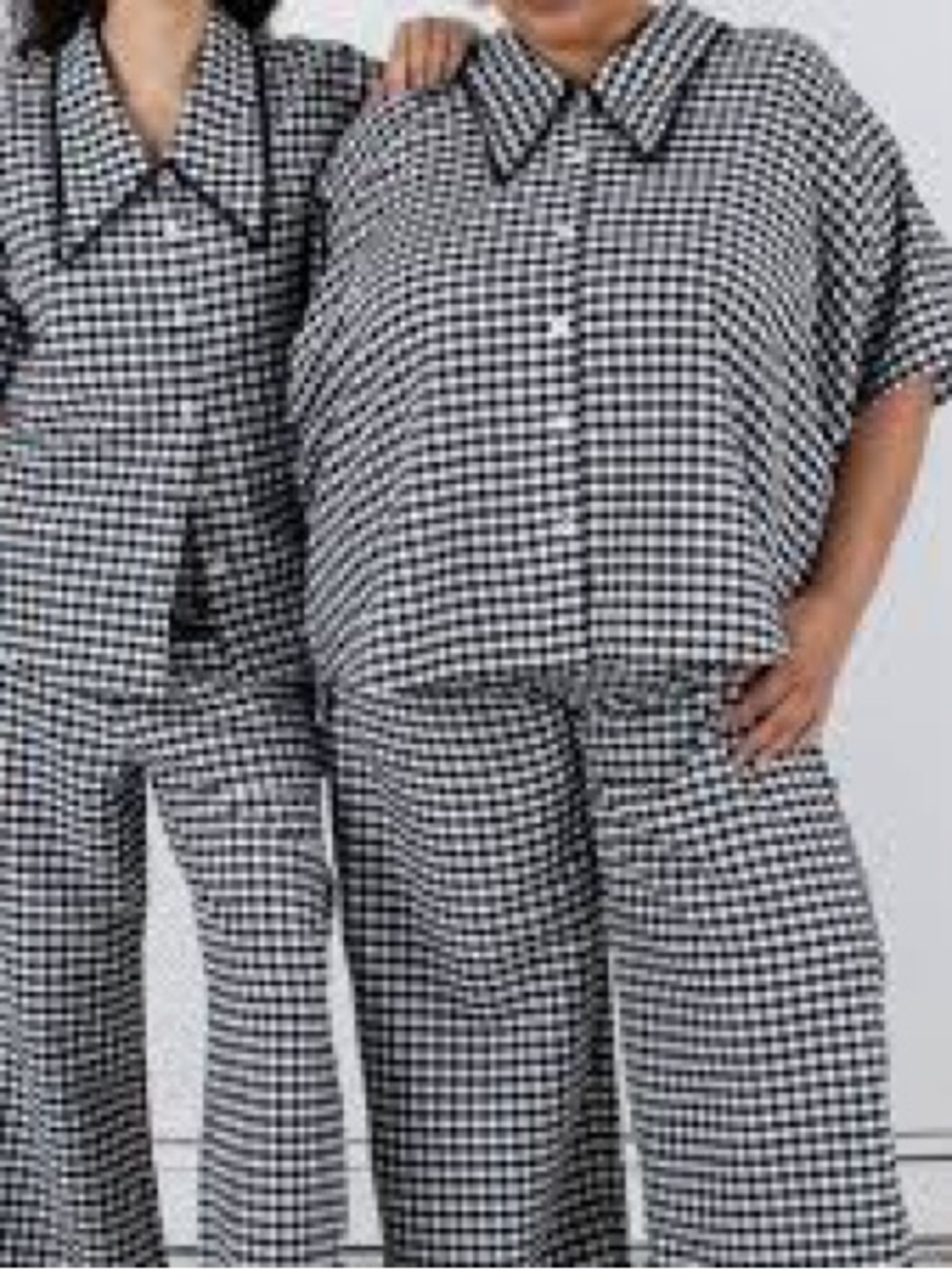 Wray NYC Black Check Tilda Short Sleeve Top